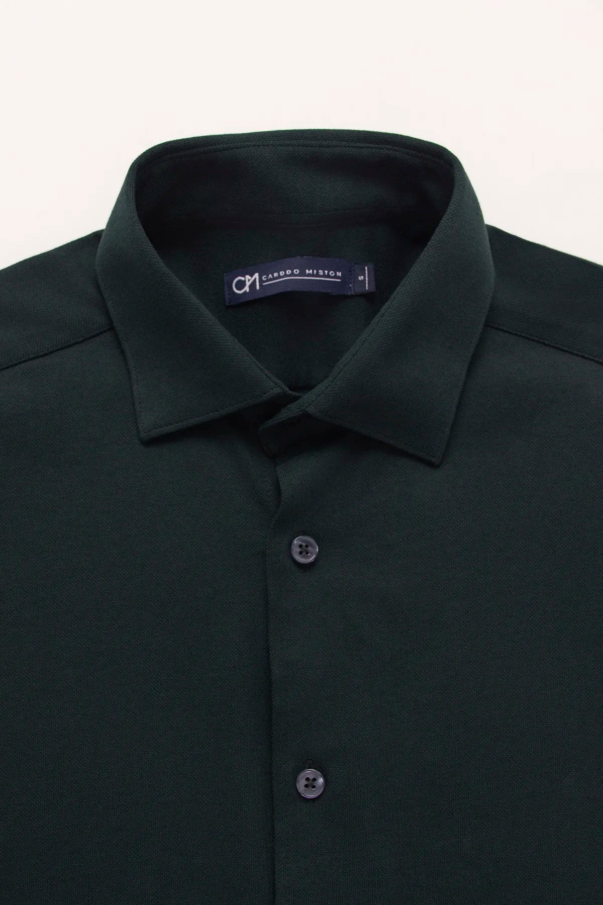 Camisa Piqué Algodón Verde Botella